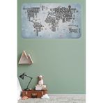 Ülke Adlı Eğitici Dünya Haritası Dünya Atlası Çocuk ve Bebek Odası Duvar Sticker -60x105-3823 Dropçek eticaretdrpharitastcker-3823