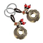 ULTECHNOVO 2pcs Pirinç Çanta Kolye Otomobil Anahtar Zincirleri Vintage Ejderha Kancası Anahtar Yüzük Takılar El Çantası Sırt Çantası DIY Kolye Takılar Araba Asma Dekorasyon Anahtarlık