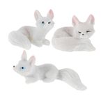 ULTECHNOVO 3 Adet Küçük Tilki Süsü Tilki Kaban Peri Garden Fox Heykelcik Yosun Manzara Kendin Yap Ana Sayfa Dekorasyon Hayvanı Heykelcik Terrarium Crafts Aksesuarları Reçine Beyaz