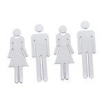 ULTECHNOVO 4 Adet Banyo Tabelası Üniseks Banyo Işareti Bayanlar Erkekler Kapı Çıkartmaları Wc Tuvalet Duvar Sticker Kendinden Yapışkanlı Toz Odası Dekoru Logo Gösterge Abs Plastik Sayı Adam