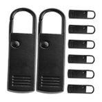 ULTECHNOVO 8 Adet Fermuar Aksesuarları Fermuar Bağlayıcı Zip Çektirme Düzeltmek Fermuar Çekicinin Sabitlenmesi Fermuar Çekiyor Fermuar Tamiri Giysi Elbise Çekici Yedek Fermuar Metal Black