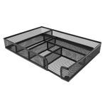 ULTECHNOVO Metal Hasır Saklama Tepsisi Masaüstü organizer Uzun ömürlü organizer ofis düzenleyici ofis çekmece düzenleyici tepsi masaüstü raf düzenleyici yurt masası düzenleyici ütü Black