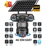 Ultimate Blm-77 6mp (3+3) 2 Kameralı 3 Ekranlı Ultrahd 4g Güneş Enerjili Akıllı Güvenlik Kamerası