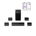 ULTIMEA Dolby Atmos'lu TV için 7.1 Surround Ses Sistemi, APP Kontrolü, 4 Kablolu Surround Hoparlör, 6,5 inç Kablosuz Subwoofer'lı Smart TV için 460W Ses Çubuğu, Ev Sineması Ses Sistemi, Poseidon D80