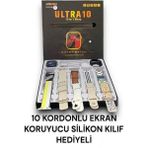 Ultra 10 Watch 49MM 10 In 1 Edition 10 Kordon + Silikon Koruyucu Kablosuz Şarj Özellikli Akıllı Saat - Q21 Siyah