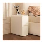 Ultra Dar Beyaz Komidin - Küçük Alanlar için Modern Minimalist Komodin Basit Cubbies Masif Ahşap Mobilya Yatak Odası ve Yatak Odası Çerçevesi için Mükemmel.