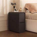 Ultra Dar Siyah Komidin - Küçük Alanlar için Modern Minimalist Komodin Masif Ahşap Cubbies Yatak Odası Mobilyaları Basit Tasarım Başlık Çerçevesi için Mükemmel.