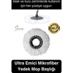 Ultra Emici Yedek Mop Başlığı Mikrofiber Paspas Püsküllü Temizlik Fayans Parke Laminant Silme Bezi