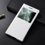 Ultra İnce Şeffaf Pencere Kapaklı Deri Telefon Kılıfı Samsung Galaxy S10 S9 S8 Plus S7 S6 Edge Active S5 S4 S3 S4Mini, Beyaz, Samsung S7 edge için