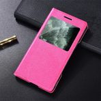 Ultra İnce Şeffaf Pencere Kapaklı Deri Telefon Kılıfı Samsung Galaxy S10 S9 S8 Plus S7 S6 Edge Active S5 S4 S3 S4Mini, Gül Kırmızısı, Samsung S4 mini için