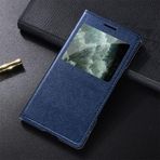 Ultra İnce Şeffaf Pencere Kapaklı Deri Telefon Kılıfı Samsung Galaxy S10 S9 S8 Plus S7 S6 Edge Active S5 S4 S3 S4Mini, Koyu Mavi, Samsung S4 mini için