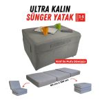 Ultra Kalin Katlanir Sunger Yatak, Yer Yatagi, Katlanir Yer Minderi, Misafir Yatagi 80X180x14 Gri Puantiyeli