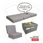 Ultra Kalin Katlanir Sunger Yatak, Yer Yatagi, Katlanir Yer Minderi, Misafir Yatagi 80X180x14gri