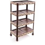 Ultra Lüks Model Laminant Desenli 5 Katlı Demonte Ayakkabılık 48x28 h:80cm 10 Çift Ayakkabı İçin