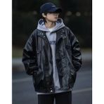 Ultra Ovarsize Hakiki Deri Unisex Hip Hop Ceket Tarzı Mont - Siyah