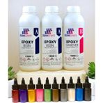 Ultra Şeffaf Parlak Epoksi Reçine 3 kg + 10 Renk Sıvı Sedefli Pigment Seti