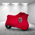 Ultra Shop Falcon Fr 250 Kırmızı Kumaş Motosiklet Brandası Logo Baskılı Penye Kumaş Motosiklet Branda