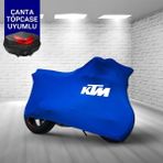 Ultra Shop Ktm 250 Adventure Motosiklet Branda Topcase Çanta Uyum Logolu Kumaş Penye Mavi Motor Branda
