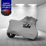 Ultra Shop Kuba Kh150-12D Motosiklet Branda Topcase Çanta Uyum Logolu Kumaş Penye Gri Motor Branda