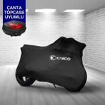 Ultra Shop Kymco Agility 150 Motosiklet Branda Topcase Çanta Uyum Logolu Kumaş Penye Siyah Motor Branda