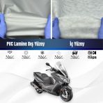Ultra Shop Kymco Xtown 250CT Su Geçirmez Motosiklet Branda 4 Mevsime Uygun Motor Branda - Gri