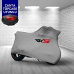 Ultra Shop Rks Rt250 Motosiklet Branda Topcase Çanta Uyum Logolu Kumaş Penye Gri Motor Branda