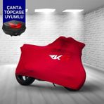 Ultra Shop Rks Rt250 Motosiklet Branda Topcase Çanta Uyum Logolu Kumaş Penye Kırmızı Motor Branda
