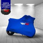Ultra Shop Rks Rt250 Motosiklet Branda Topcase Çanta Uyum Logolu Kumaş Penye Mavi Motor Branda