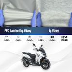 Ultra Shop Sym Jet 14 Su Geçirmez Motosiklet Branda 4 Mevsime Uygun Motor Branda - Gri