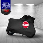 Ultra Shop Sym Maxsym 600I Abs Uyumlu Motosiklet Branda Topcase Çanta Uyum Logolu Kumaş Penye Siyah Motor Branda