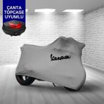 Ultra Shop Vespa Gts 300 Super Sport S Motosiklet Branda Topcase Çanta Uyum Logolu Kumaş Gri Motor Branda