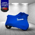 Ultra Shop Vespa Gts 300 Super Sport S Motosiklet Branda Topcase Çanta Uyum Logolu Kumaş Mavi Motor Branda