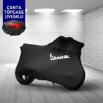 Ultra Shop Vespa Gts 300 Super Sport S Motosiklet Branda Topcase Çanta Uyum Logolu Kumaş Siyah Motor Branda