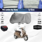 Ultra Shop Vespa Primavera 150 Touring Motosiklet Brandası Çanta Topcase Uyumlu Motor Brandası - Gri