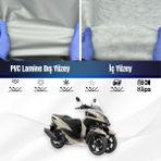 Ultra Shop Yamaha Tricity 125 Su Geçirmez Motosiklet Brandası 4 Mevisme Uygun Motor Branda - Gri