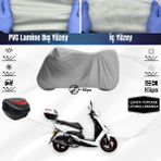 Ultra Shop Yukı Casper S 50 Uyumlu Motosiklet Brandası Çanta Topcase Uyumlu Motor Brandası - Gri
