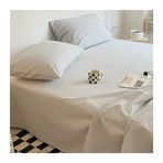 Ultra Yumuşak %100 Pamuk Yıkanmış Lastikli Çarşaf Seti Yataklar için (120/135 cm 150/180 cm 180/200 cm) Bulut Grisi 200x230 cm + 2 Yastık Kılıfı (48x74cm) Üstün Kalite