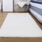 Ultra Yumuşak Beyaz Tavşan Suni Kürk Halı Çocuk Oyun Odası ve Yatak Odası için Büyük 163x228 cm Kabarık Alan Halı Oturma Odası için Shaggy Kalın Zemin Mat Başucu Halı Özelliği ile