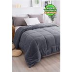 Ultra Yumuşak Çift Taraflı Wellsoft Peluş Yorgan Çift Kişilik (Battaniye/Nevresim) 200x220 cm Antrasit