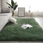 Ultra Yumuşak Modern Kabarık Halı Ekstra Büyük Shaggy Alan Halı Oturma Odası Yatak Odası Ev Dekor için Dökülmez Yıkanabilir Koyu Yeşil 120x200 cm