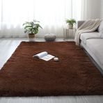 Ultra Yumuşak Peluş Koyu Kahverengi Alan Halısı Oturma Odası ve Yatak Odası Ev Dekoru için 6,6 x 7,7 Ayak Kapalı Sevişmek Bulanık Halılar Kaymaz Yüksek Kazık Shaggy Tasarımlı Kabarık Suni Kürk Halılar