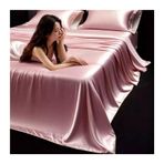 Ultra Yumuşak Pembe Saten Nevresim Takımı - Tek ve Çift Kişilik Düz Çarşaf 170x230cm, 230x250cm, 250x250cm - 2 Yastık Kılıflı Elastik Olmayan Lüks İpek Çarşaf (48x74cm)
