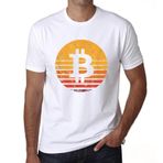 Ultrabasic Erkek Grafik Tişört Bitcoin Vintage Sunset BTC HODL Crypto Traders Çevre Dostu Sınırlı Sayıda Kısa Kollu, Beyaz, L