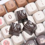 ULTRAEQUIP Artisan Keycaps Çikolata Şekilli 1U tuş kapakları Reçine El Yapımı Tekli Mekanik Klavye için Anahtar Değiştirin (Tip B)