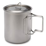 Ultralight Titanyum Fincan Açık Taşınabilir Kupa Kamp Piknik Su Bardağı Katlanabilir Saplı 300 ml / 400 ml / 450 ml / 750 ml