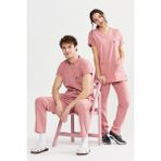 Ultralycra Basic - Likralı Doktor Hemşire Forma Takımı Scrubs Üniforma Cerrahi Takım (Unısex), Bronz Pembe