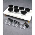 UltraMint 10 Adet Mini 10 ml Krem Kavanoz, Siyah Kapak, Takı ve Seyahat Için - Ahşap
