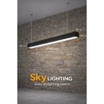 UltraMint 200CM Siyah Kasa Lineer LED Avize, Beyaz Işık, Salon ve Mutfak Için - Seçenek 1 - Ahşap - Bej - Siyah