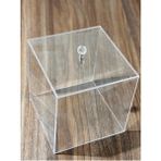 UltraMint 20X20 cm Şeffaf Lazer Kesim Çeyiz ve Takı Organizer Kutusu - Ahşap - Bej - Siyah