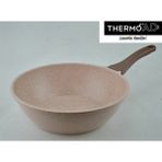 UltraMint 28 cm Şef Wok Tava, Dayanıklı ve Güçlü Makarna Tavası - Seçenek 1 - Ahşap - Ceviz